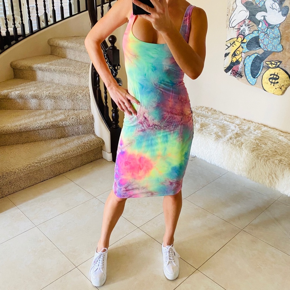 Hot Miami Styles Neon Tie Dye Dress